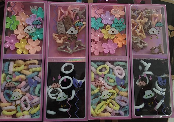 Kit De Piranha e  Xuxinha Para Cabelo Infantil  2502