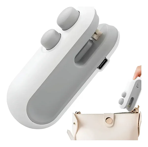 Mini Seladora Portátil Abre E Lacra Embalagens Vácuo USB