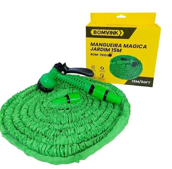 Mangueira Mágica Expansível Retrátil 7 Tipos De Jato Jardim Cor 15m BOM-7610