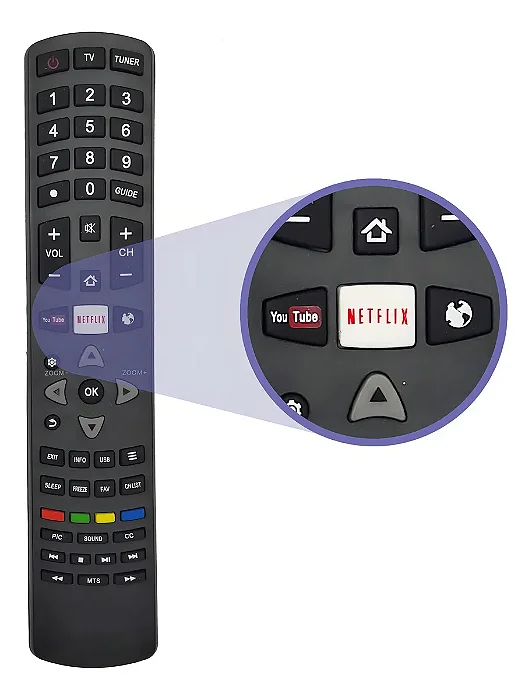 Controle Remoto Tv Toshiba Netflix / Youtube / Futebol LELONG LE-7815