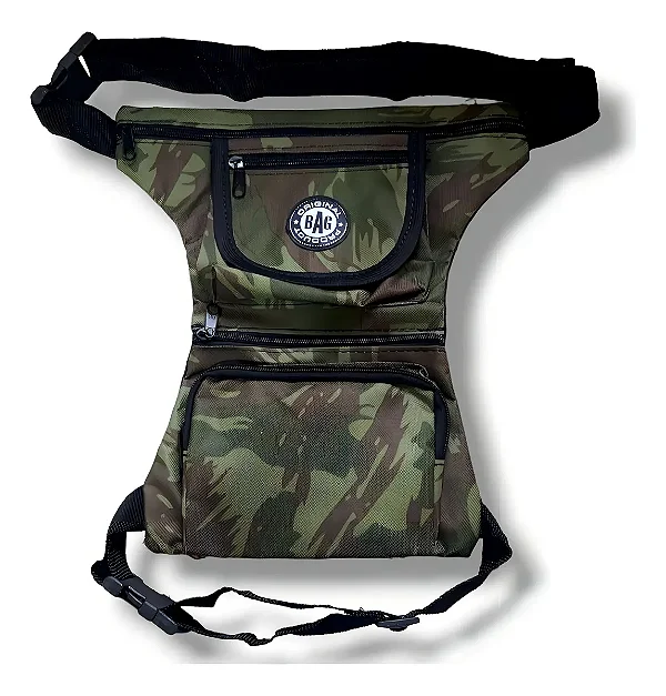 Pochete de Perna Verde  Camuflada 5 Compartimentos 5105