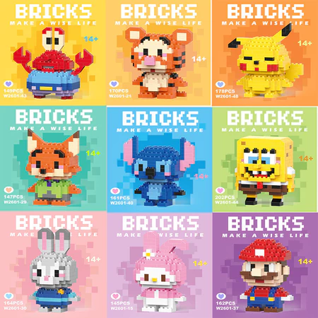 Blocos De Construção De Personagens De Desenhos Animados BRICKS
