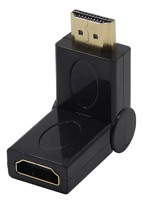 Conector Adaptador Hdmi Fêmea Para Hdmi Macho 180o Ajustável
