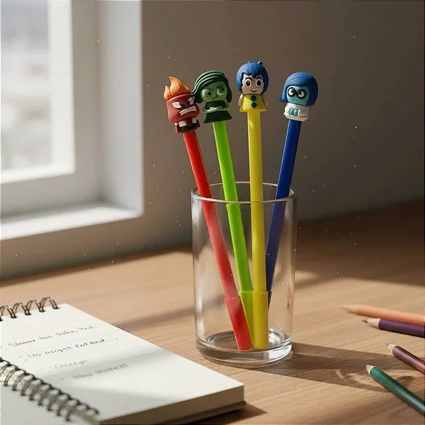 Canetas Azul Personagens Divertidamente Gel Ponta Fina LUA542-004