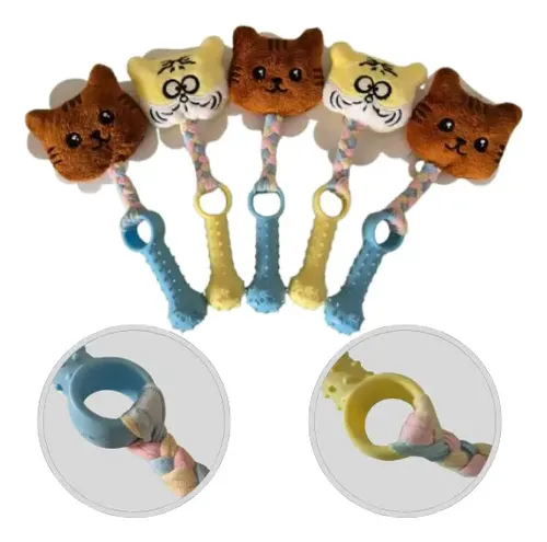 Mordedor Para Pet Cães E Gatos Pelúcia Borracha Antiestresse LUA385-098