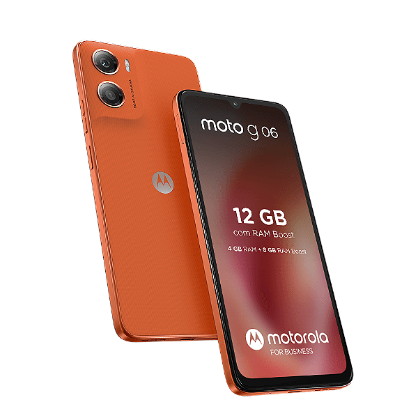 Smartphone Moto G06, 128 GB, 4 GB + 4 GB RAM Boost - Laranja