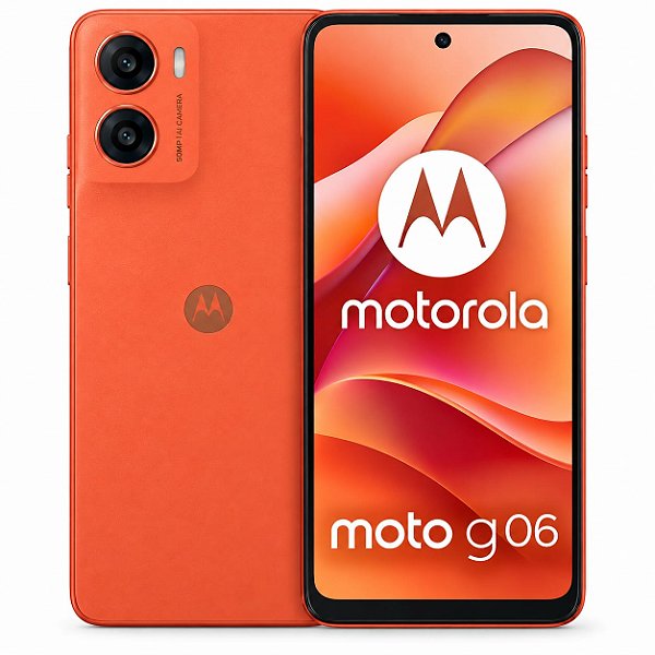 Smartphone Moto G06, 128 GB, 4 GB + 4 GB RAM Boost - Laranja