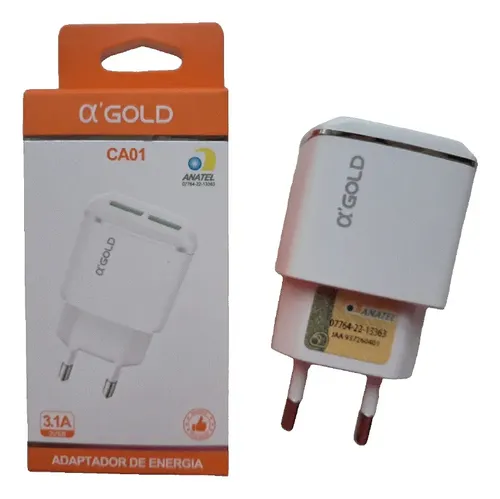 Carregador USB AGold CA01 3.1A com 2 Portas