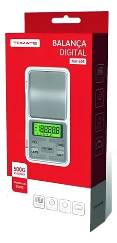 Mini Balança Digital Alta Precisão Até 500g Mh-503 Tomate