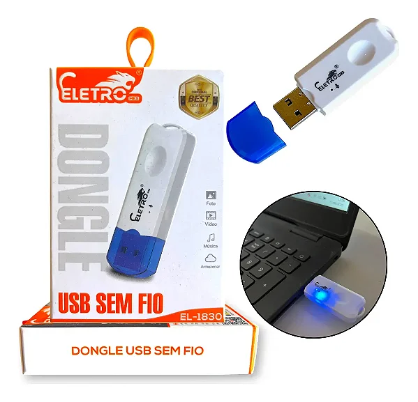 Receptor de Áudio Bluetooth USB Eletromex EL-1830
