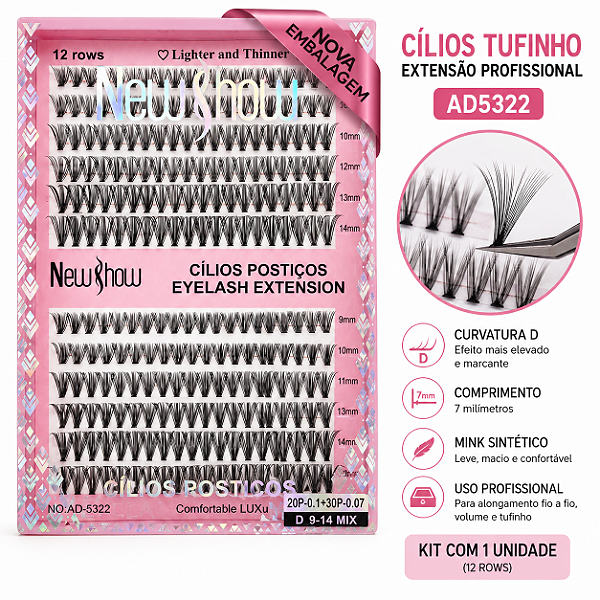 Cílios Tufinho Extensão Profissional New Show