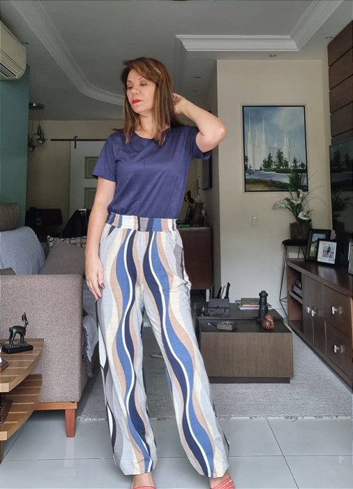 Calça estampa geométrica