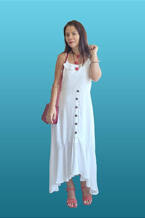 Vestido assimétrico branco