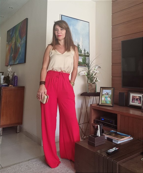 Calça comprida vermelha
