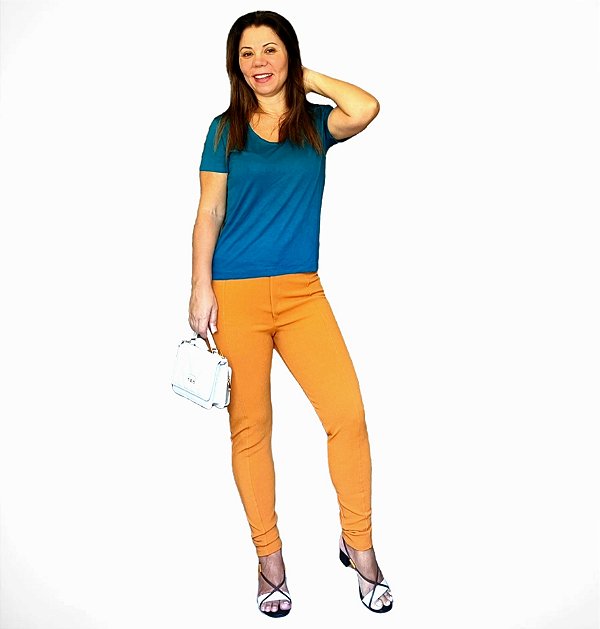 Calça skinny laranja