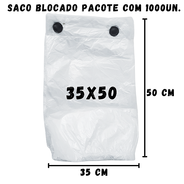 Saco Plástico Blocado 35X50 C/1000