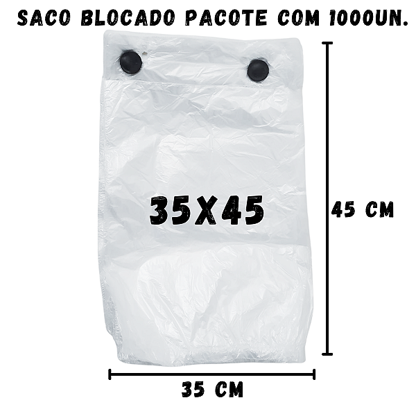Saco Plástico Blocado 35X45 C/1000