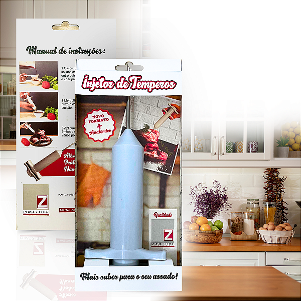 Seringa Injetor De Temperos Inox 60ml Carnes Frango Costela