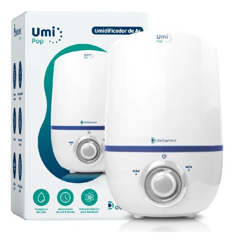 Umidificador De Ar Ultrassônico Vaporizador Difusor para Ambiente - Dellamed Umi Pop