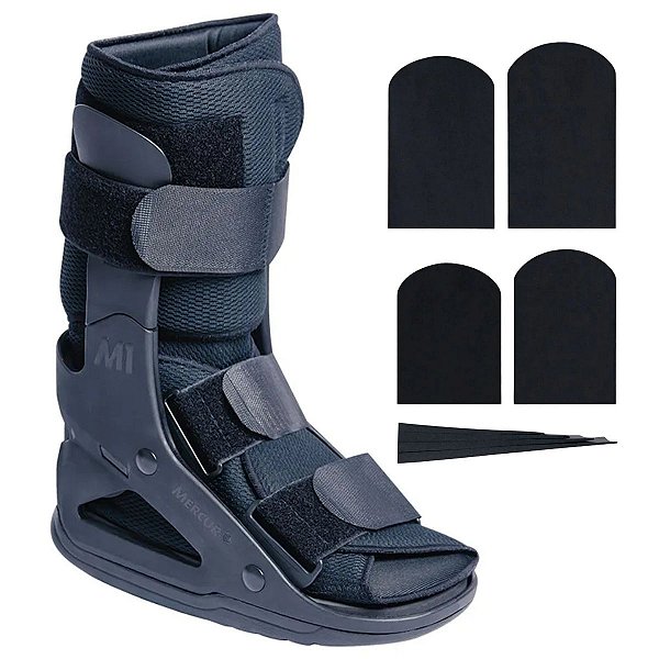 Bota Ortopédica Curta + Suporte para Tendão de Aquiles Kit Cunha- Mercur M1