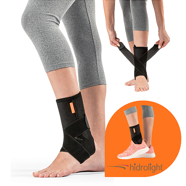 Estabilizador de Tornozelo Tornozeleira Ortopédica Elástica com Tala Tendinite Tendão de Aquiles - Hidrolight
