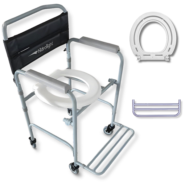 Cadeira De Banho Para Idoso Dobrável 100kg Higiênica Rodas - Hidrolight