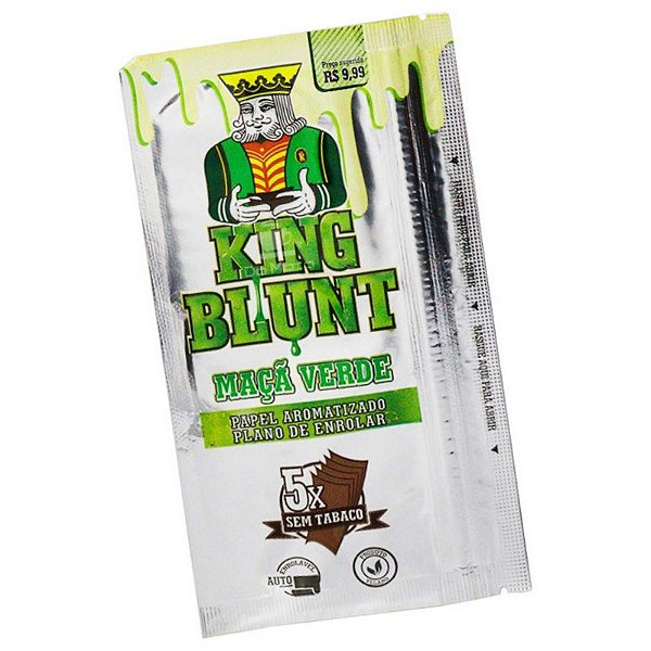 King Blunt Maçã Verde (Sem Tabaco) Pacote com 5un.