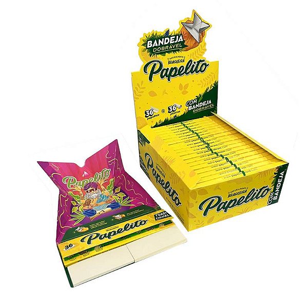 Caixa Seda Papelito Tradicional King Size C/ Piteira + Bandeja