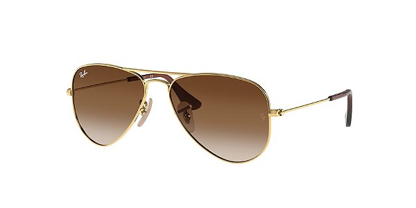 RAY-BAN JR AVIATOR RJ9506S-52-223/13 DOURADO/MARROM