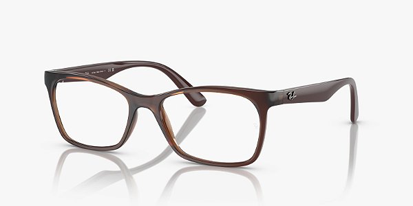 Óculos de Grau Ray-Ban RX7202L-53-8244 Marrom translúcido