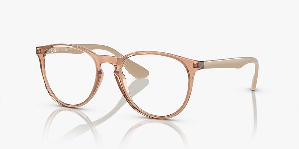 Oculos de Grau Ray-Ban Erika RX7046-51-8339 Marrom Transparente