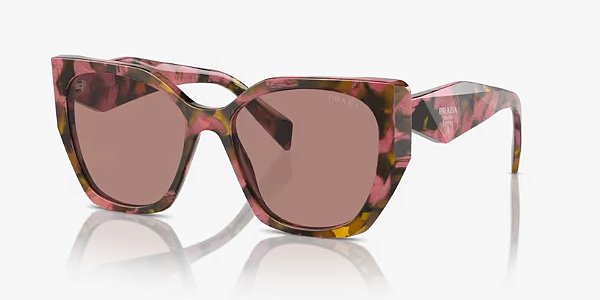 Prada PR24ZS-55-18N10D Begônia Tartaruga conhaque Lentes Marrom claro