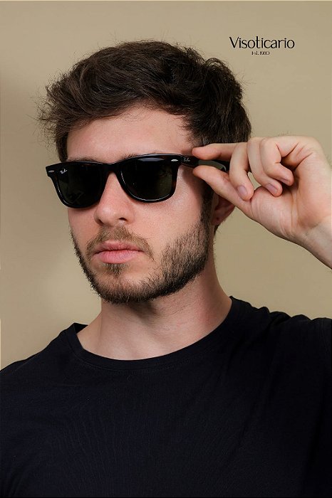 Óculos de Sol Ray-Ban Wayfarer Ease RB4340-50-710 Havana Claro Lente Verde G15