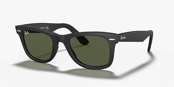 Óculos de sol Ray-Ban Wayfarer RB2140F-52-901S Preto lentes Verde G-15