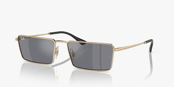 Óculos de sol Ray-Ban Emy RB3741-59-92136V Ouro lentes Cinza-escuro Flash Prata