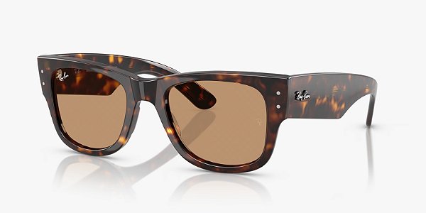 Óculos de sol Ray-Ban Mega Wayfarer RB0840S-51-902/53 Havana lentes Marrom