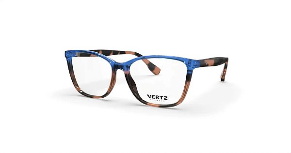 Oculos de Grau Vertz VZ51070-54-4724 Rajado havana topo azul