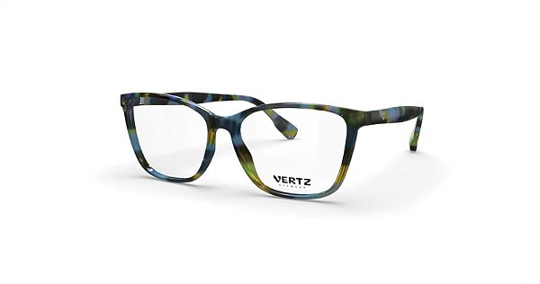 Oculos de Grau Vertz VZ51070-54-4722 Rajado Castanho/Azu/Amarelo