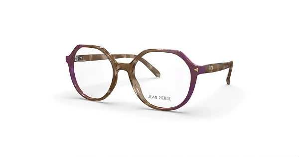 Oculos de Grau Jean Pierre JP21080-52-4740 Marrom rajado lateral Café