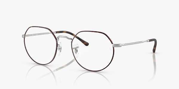 Óculos de Grau Ray-Ban Jack RX6465-51-3194 Havana fosco sobre prata fosca