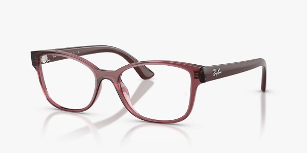 Óculos de Grau Ray-Ban RX7269L-52-8421 Marrom translúcido brilhante