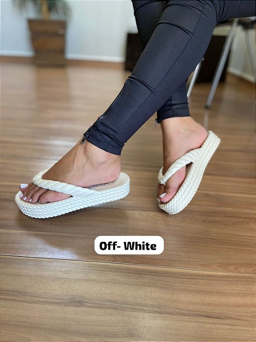 Chinelo Nuvem Feminino 4 Tranças Off White