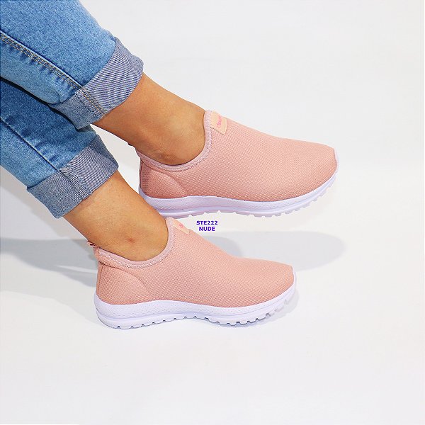 Tênis Meia STE222 Salete de Moda Feminina Nude
