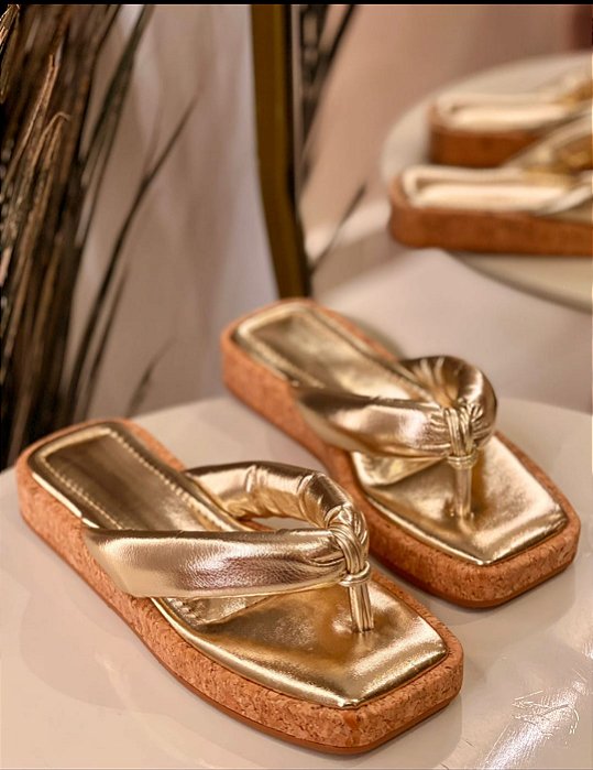 Papete Salete Modelo Tira Confort Ouro Light