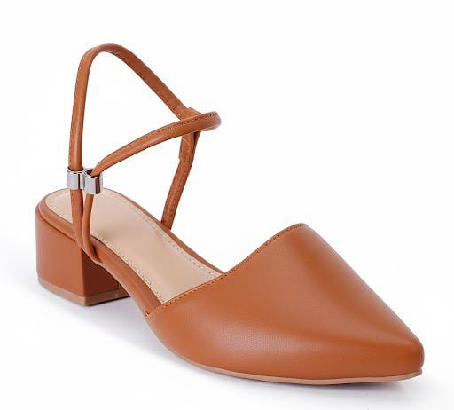 Scarpin Saltinho Bico Folha Calce Fácil Caramelo