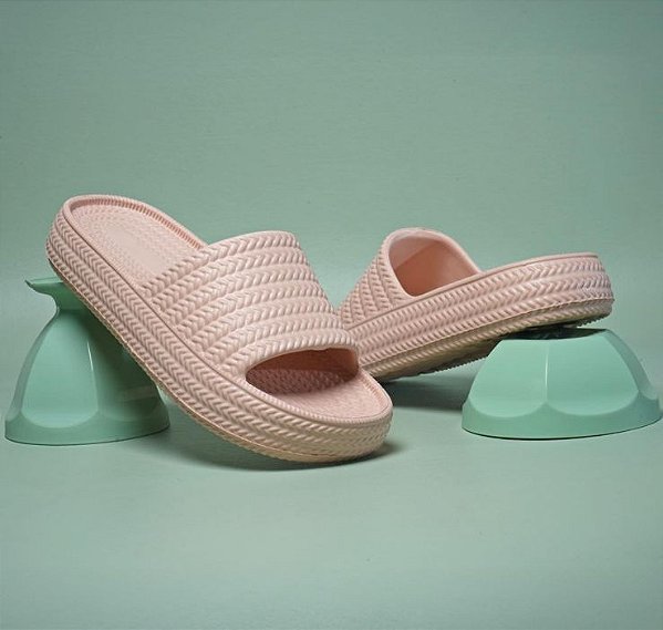 Chinelo Nuvem Texturizado Trança Feminino Nude