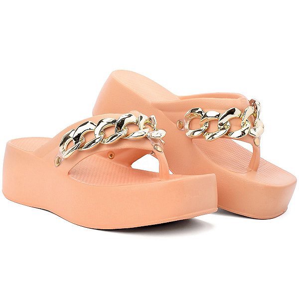 Tamanco Delta Corrente Evva Hit Camel Leve Macio e Confortável