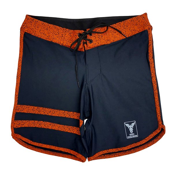 Bermuda Men's Physique Curta com Listras Laranja