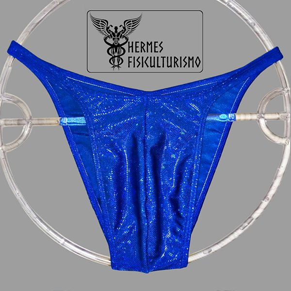 Sunga Bodybuilder Azul Real Holográfica - Corte Pró