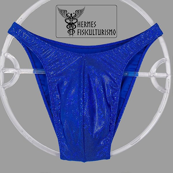 Sunga Bodybuilder Azul Real Holográfica - Corte Tradicional